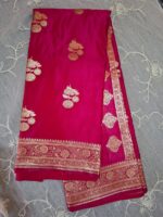 Silk Banarasi Floral Alfi Border Jaal Saree - Image 2