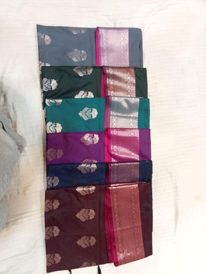 Softy Silk Banarasi Alfi Butta Saree - Image 1