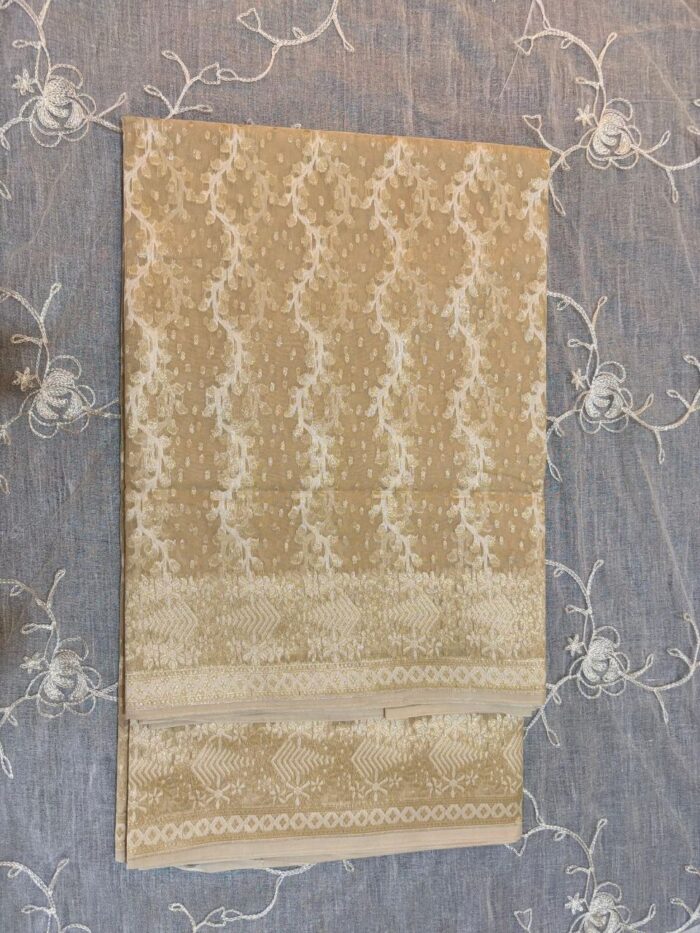 Creeper Pure Resham Cotton Silk Banarasi Saree - Image 1