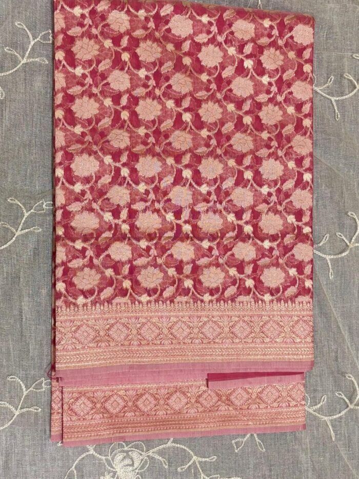 Buti Pure Resham Cotton Silk Banarasi Saree - Image 1