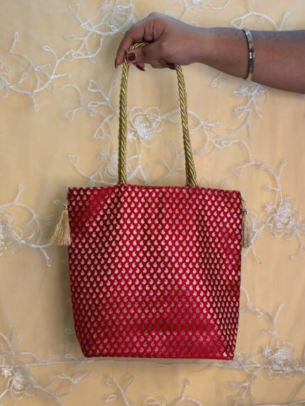 Red with Zari motifs