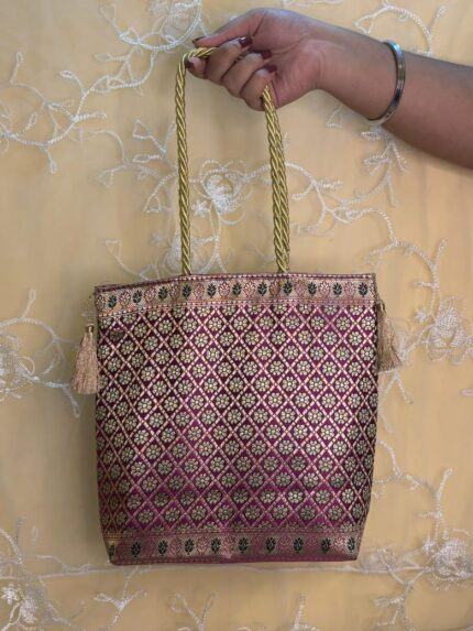 Purple with Floral Zari motifs